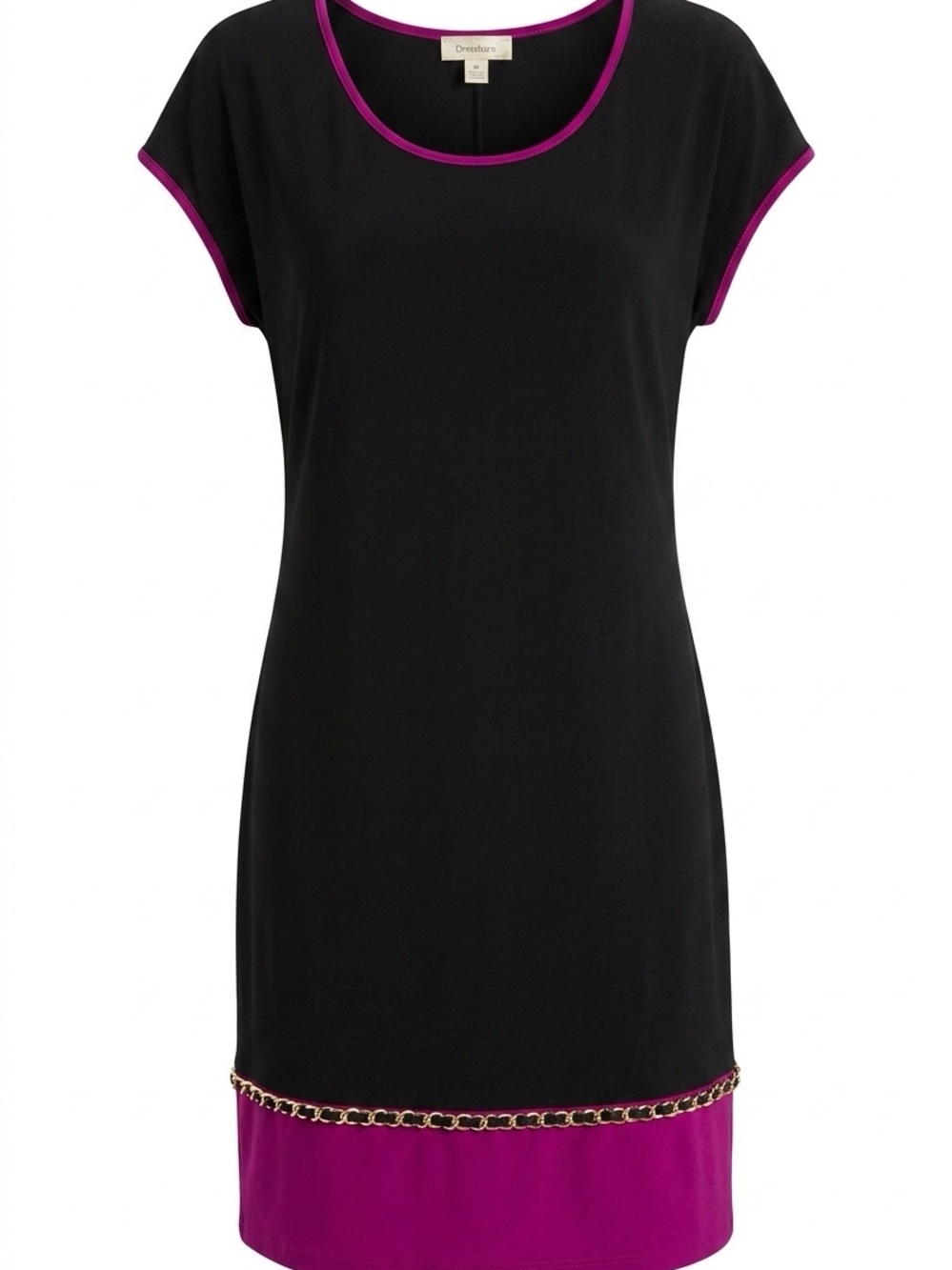 Dress Barn Black Dress with Magenta Trim